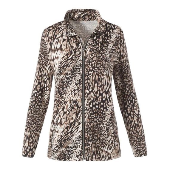 Chico’s Leopard Print Hi-Low Jacket - Picture 7 of 7